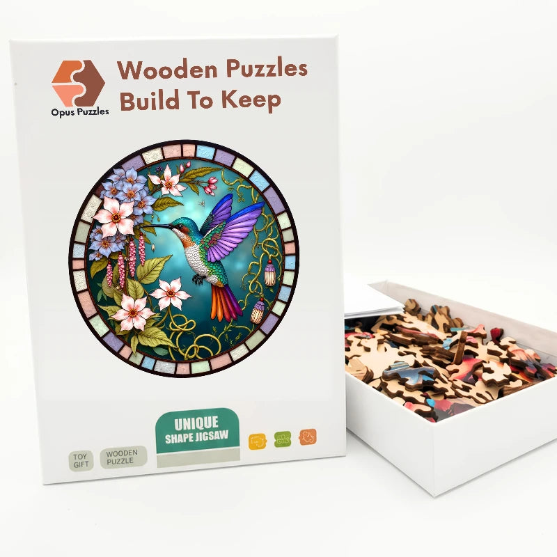 Hummingbird Window Wooden Puzzle – packaged wooden puzzle gift box