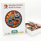 Folk Gecko Mandala Wooden Puzzle – packaged wooden puzzle gift box