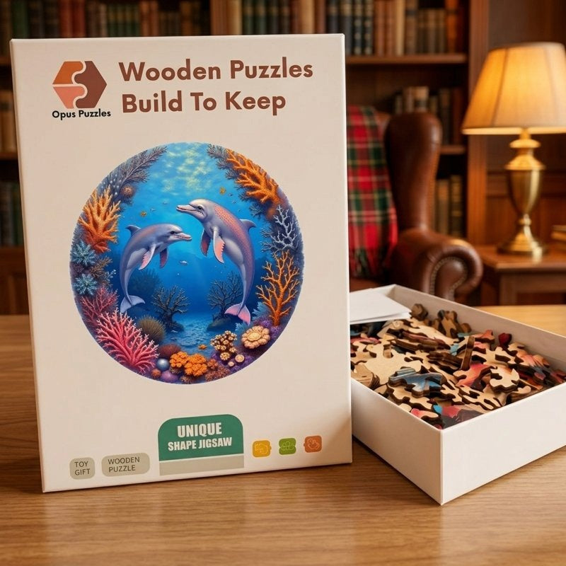 Dolphin Reef Wooden Puzzle – packaged wooden puzzle gift box