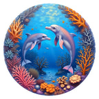 Dolphin Reef round wooden puzzle