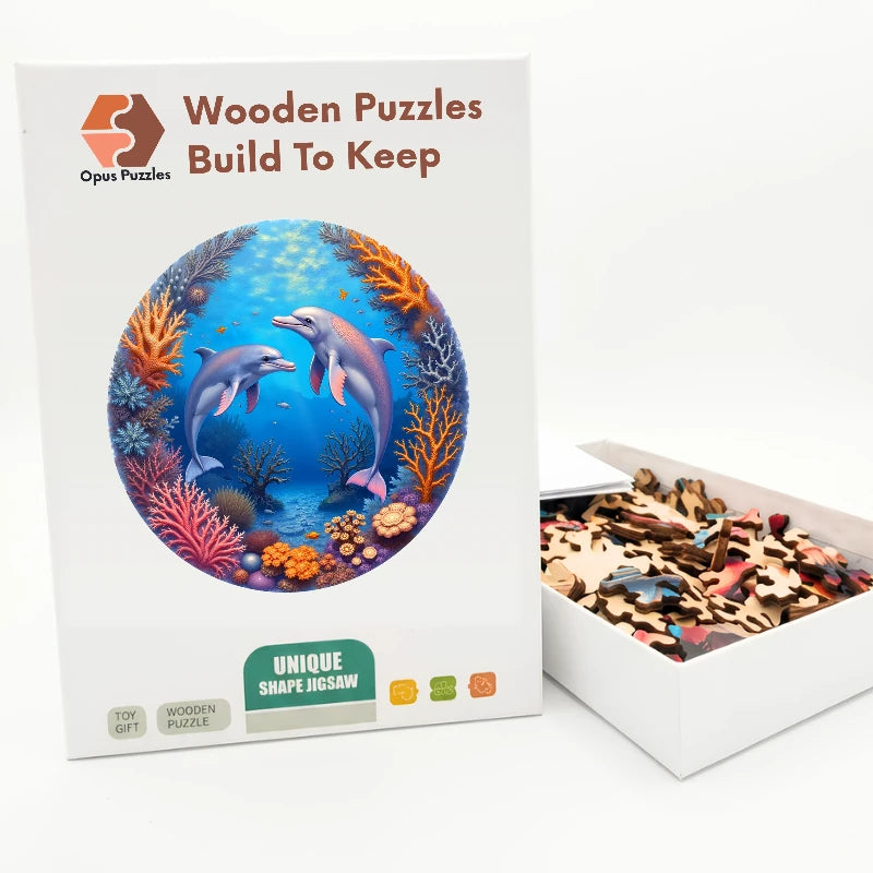 Dolphin Reef Wooden Puzzle – packaged wooden puzzle gift box
