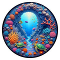 Sea Turtle Cove round wooden puzzle