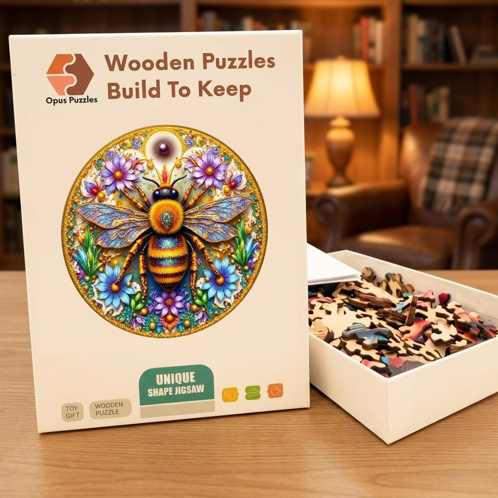 Golden Bee Wooden Puzzle – packaged wooden puzzle gift box