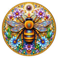 Golden Bee round wooden puzzle