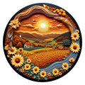 Sunflower Valley round wooden puzzle
