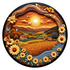 Sunflower Valley round wooden puzzle