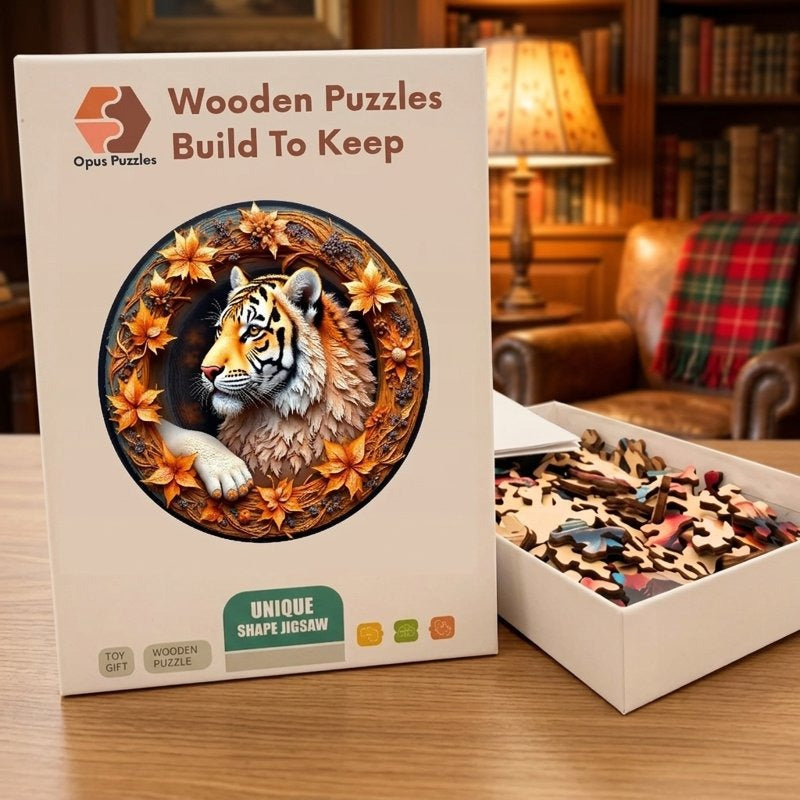 Marigold Tiger Wooden Puzzle – packaged wooden puzzle gift box