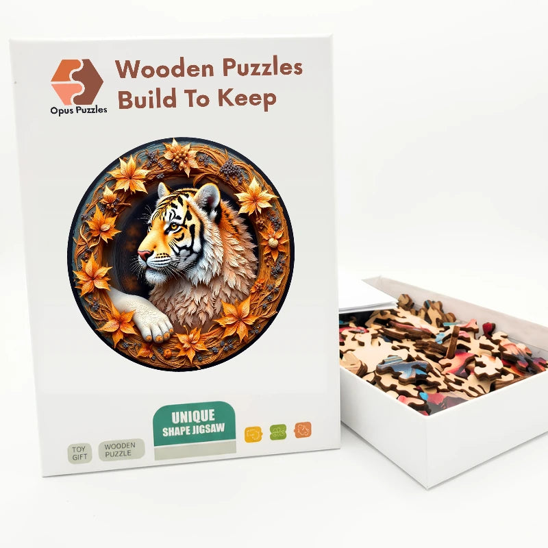 Marigold Tiger Wooden Puzzle – packaged wooden puzzle gift box