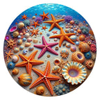 Beach Treasures round wooden puzzle
