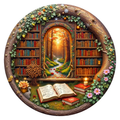 Library Nook round wooden puzzle