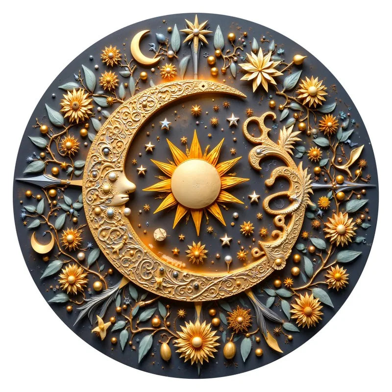 Moon And Stars round wooden puzzle