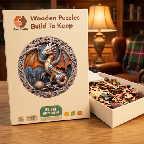 Castle Dragon Wooden Puzzle – packaged wooden puzzle gift box