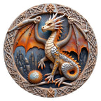 Castle Dragon round wooden puzzle