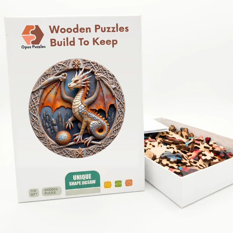Castle Dragon Wooden Puzzle – packaged wooden puzzle gift box