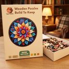 Folk Sunflower Wooden Puzzle – packaged wooden puzzle gift box