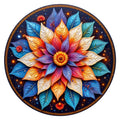 Folk Sunflower round wooden puzzle