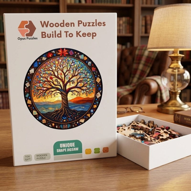 Tree Of Life Mandala Wooden Puzzle – packaged wooden puzzle gift box