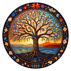Tree Of Life Mandala round wooden puzzle