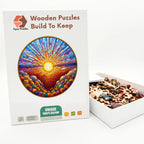Mosaic Sunrise Wooden Puzzle – packaged wooden puzzle gift box