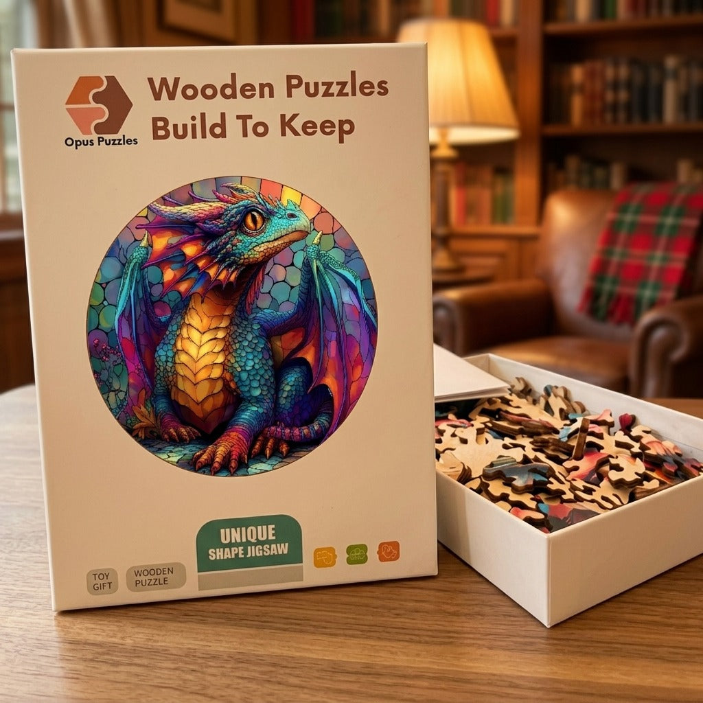 Jewel Dragon Wooden Puzzle – packaged wooden puzzle gift box