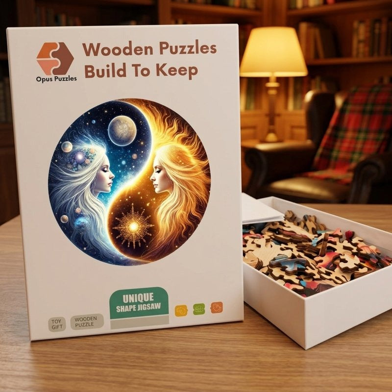 Day And Night Yin Yang Wooden Puzzle – packaged wooden puzzle gift box