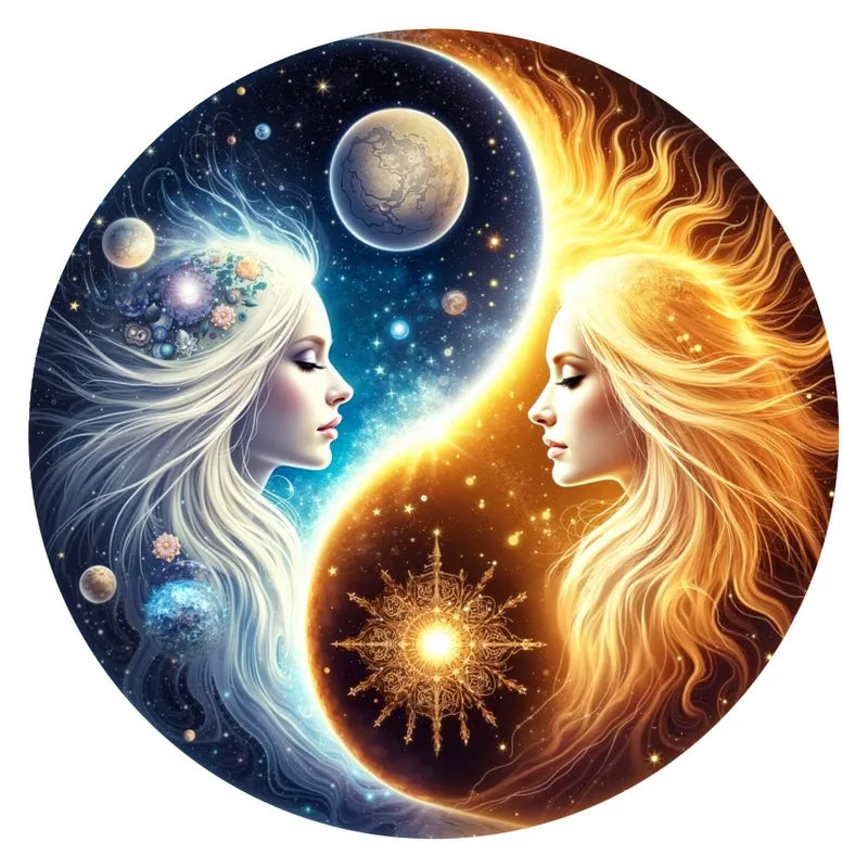 Day And Night Yin Yang round wooden puzzle