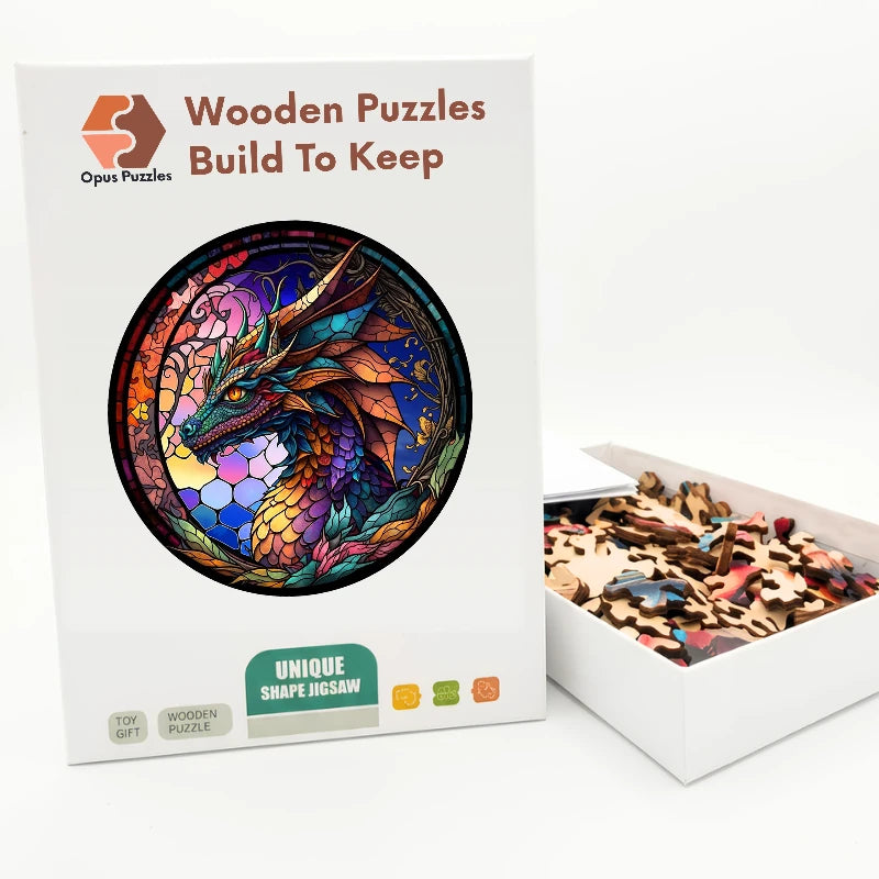 Mosaic Dragon Wooden Puzzle – packaged wooden puzzle gift box