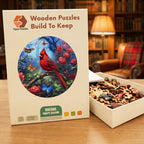 Red Cardinal Wooden Puzzle – packaged wooden puzzle gift box