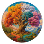 Tree Of Four Seasons round wooden puzzle