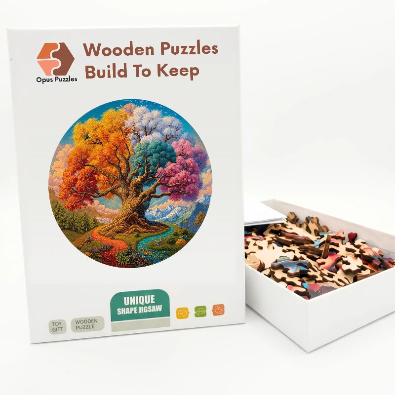 Tree Of Four Seasons Wooden Puzzle – packaged wooden puzzle gift box