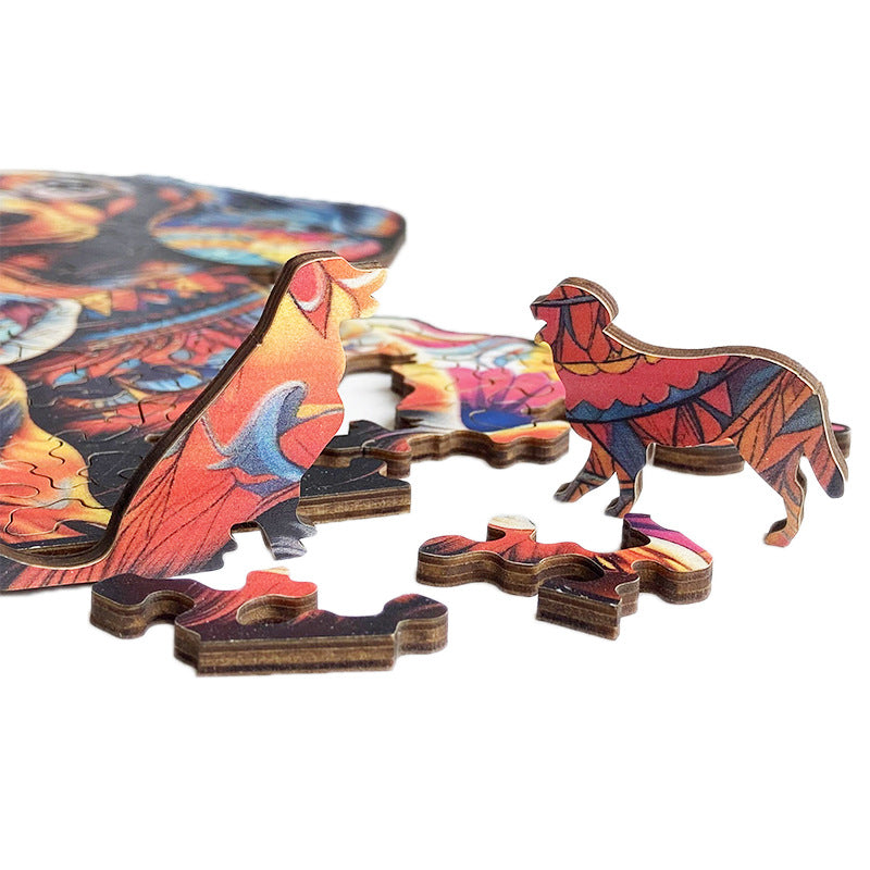 Autumn Stag Wooden Puzzle – wooden puzzle whimsy pieces detail